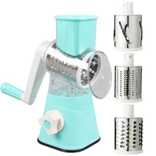 Vegetable Slicer-tiling table drum grater colors green red and turquoise blue Slicer Potato Wavy Shredder Kitchen Gadgets Tools