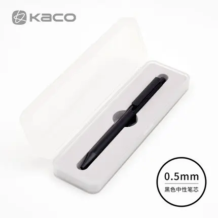 Xiaomi KACO, серия трубок, цветная гелевая ручка с чернилами, металлическая ручка, 0,5 мм, выдвижная, черная, гладкая, для письма, канцелярские принадлежности, для школы, офиса - Цвет: 1Black with box
