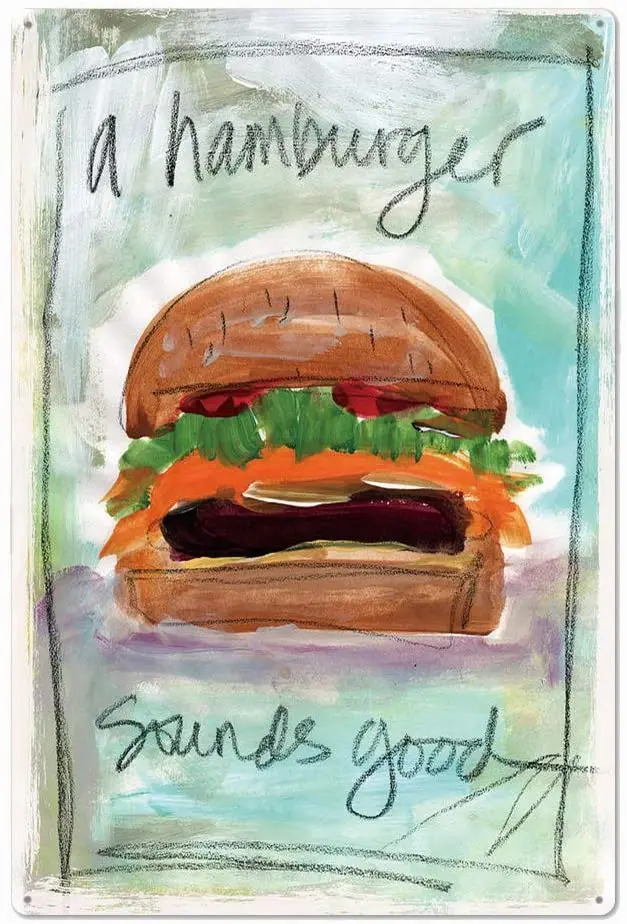 Хороший металлический жестяной знак гамбургер винтажный декор для стен дома |
