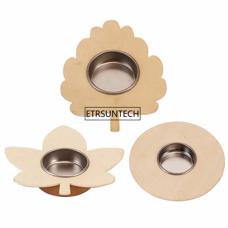 100 шт. подсвечник из дерева лист Свеча в форме цветка романтический ужин домашний