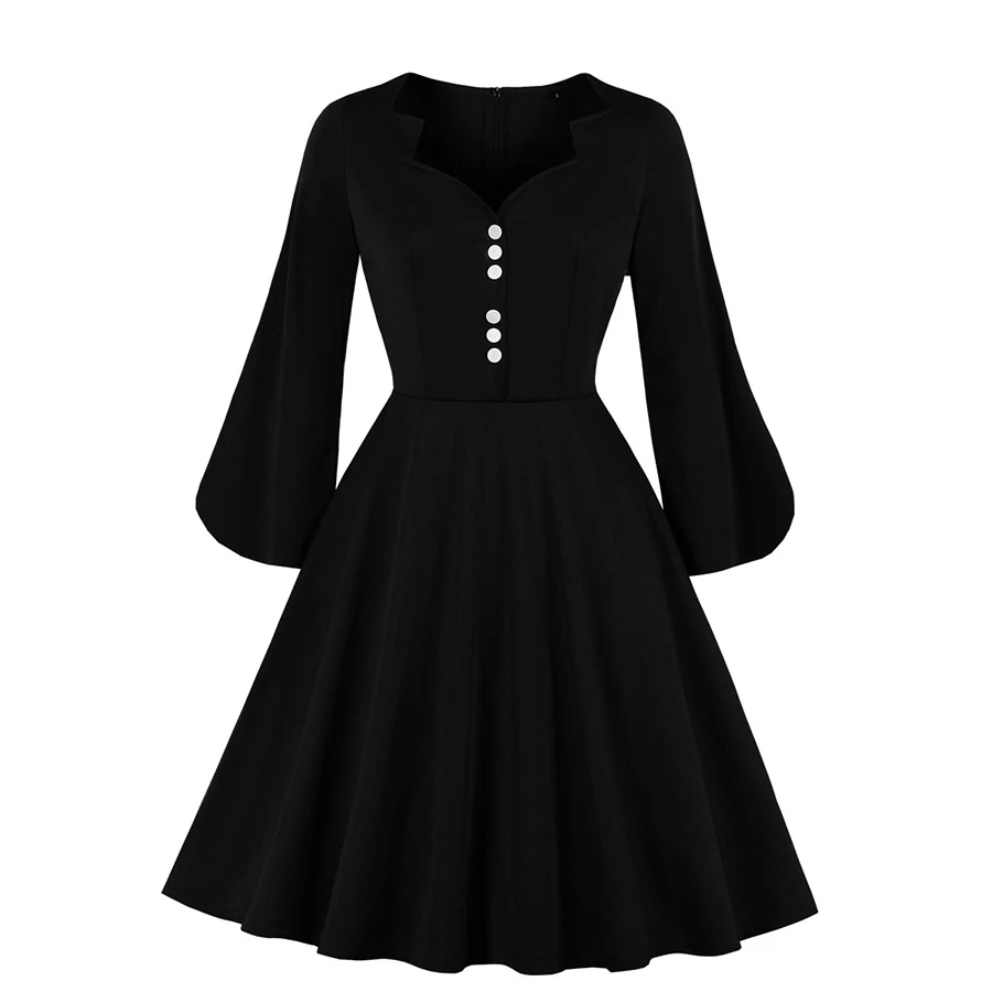 

MIXINNI Women's Dress New V-neck Solid Color Slim MIDI Exquisite Dress 2093