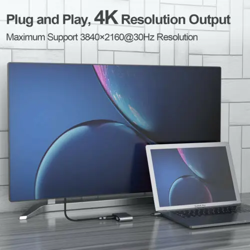4 в 1 Type C концентратор адаптер PD зарядка VGA 4K HDMI USB 3 0 для Macbook Air iPad Pro | Электроника