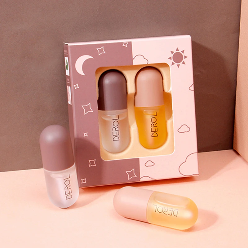 

2Pcs/Set Day & Night Lip Plumper Enhancer Gloss Moisturizing Plumping Booster