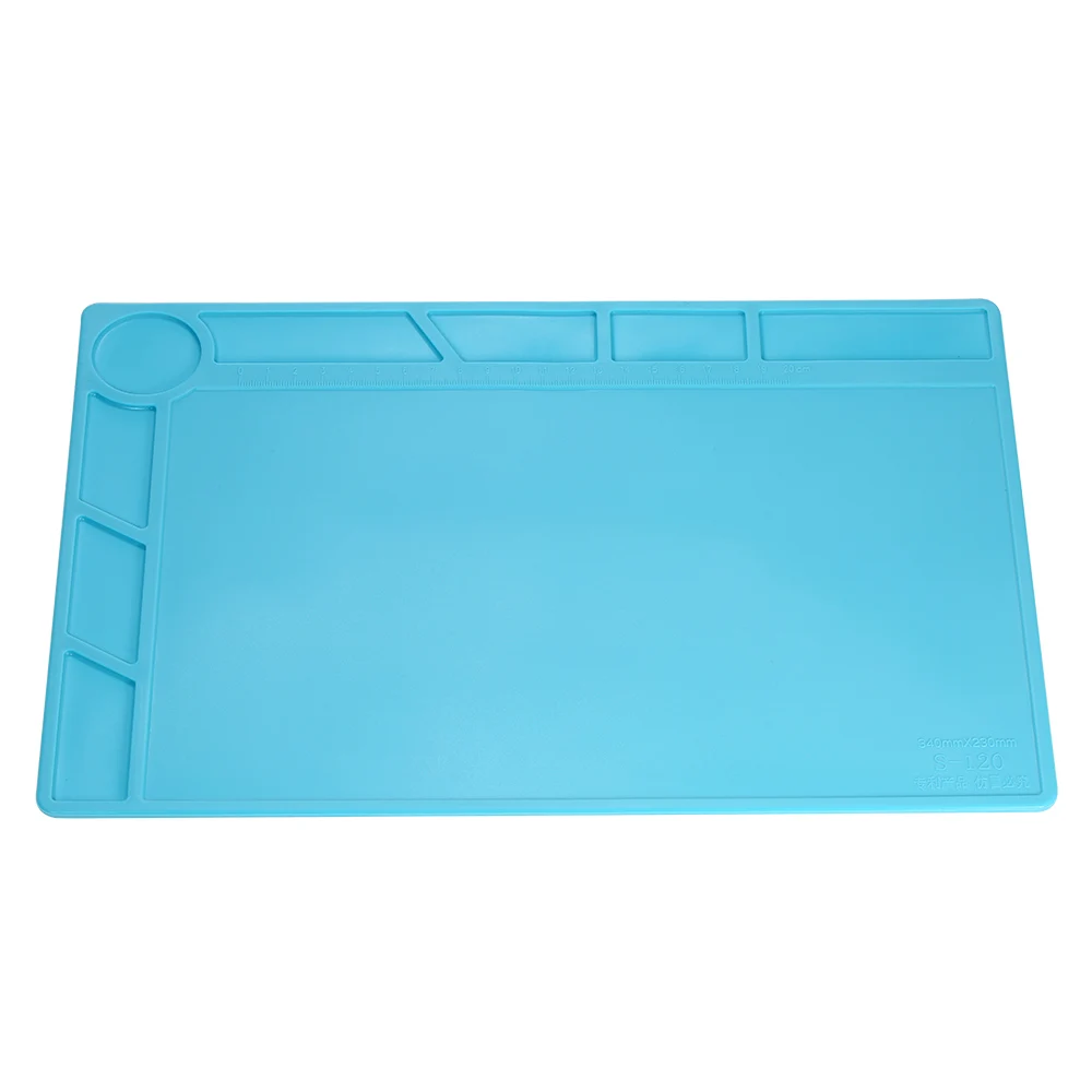 Hot Silicone Heat Insulation Soldering Iron Maintenance Mat Electronics Disassembly BGA Repair Pad + Ruler Screw Notch | Инструменты