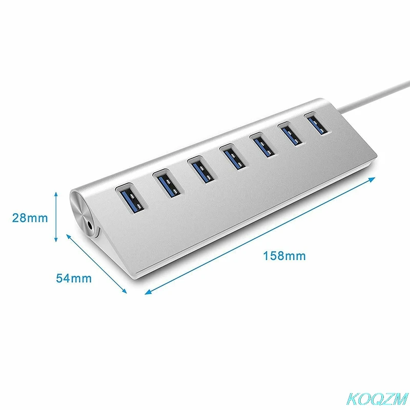 

USB 3.0 Hub Powered 7 Port Data Hub SuperSpeed Adapter for Windows Mac PC