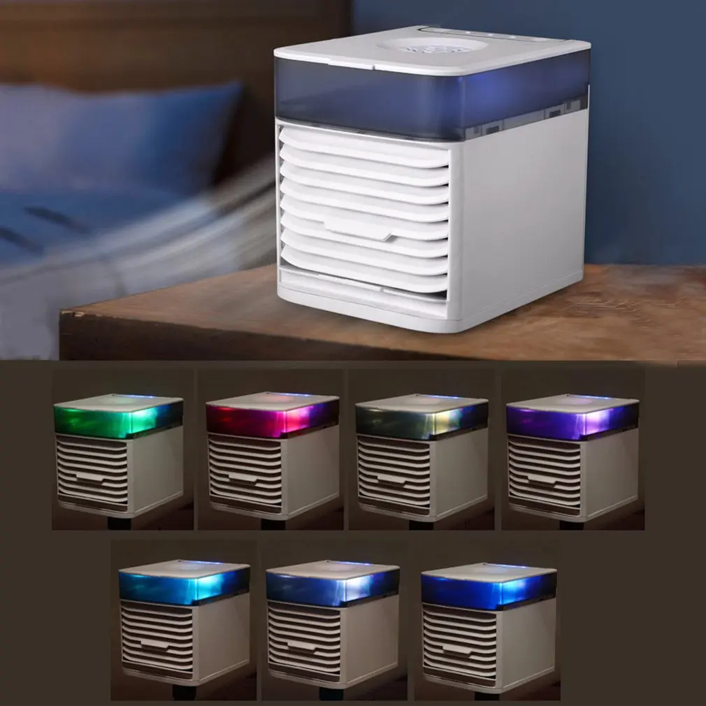 

Portable Air Conditioner USB Evaporative Air Conditioner Fan With 3 Speeds 7 Colors Personal Air Cooler For Home Office Room
