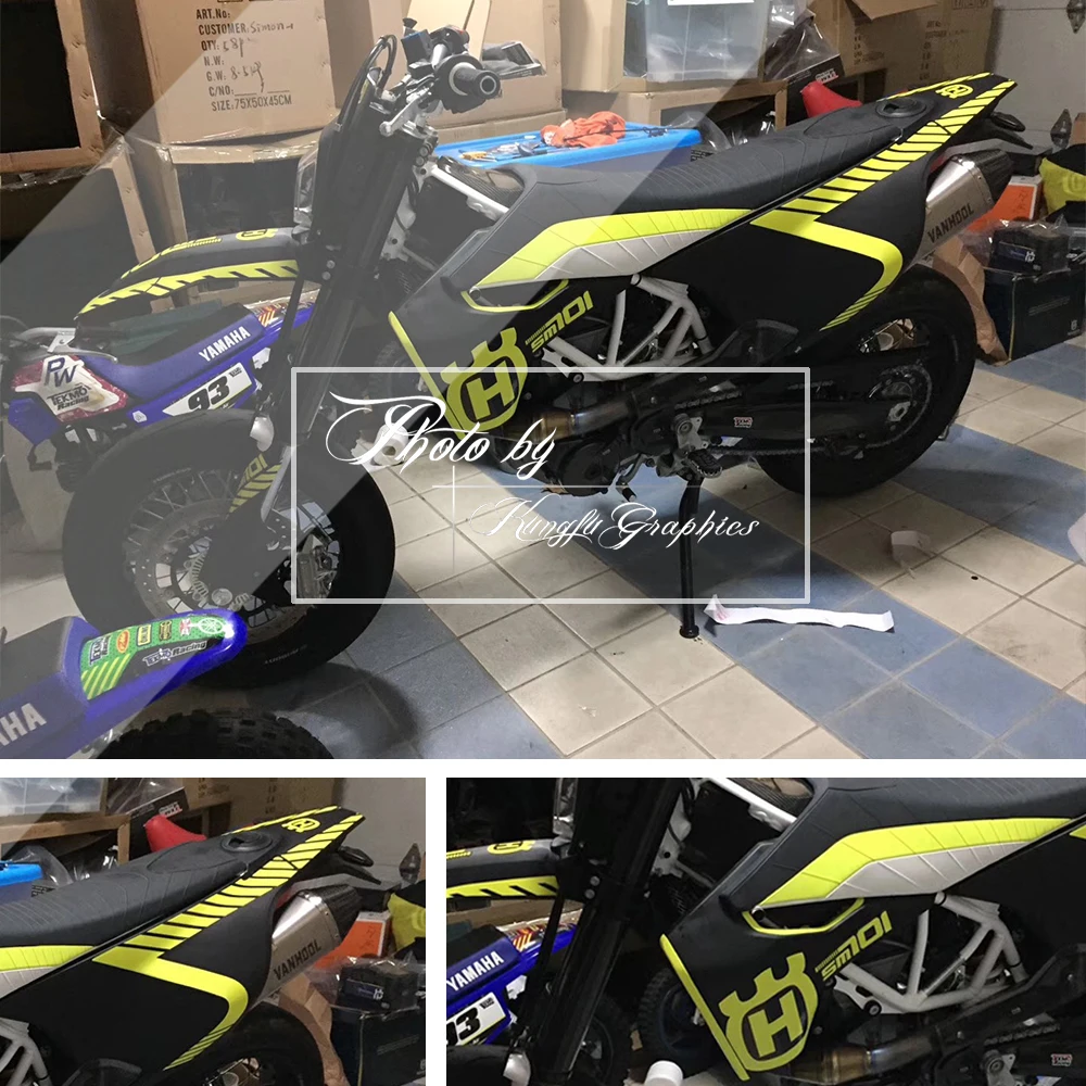 KUNGFU графика Гонки наклейки на заказ комплект автомобиля обертывание черный