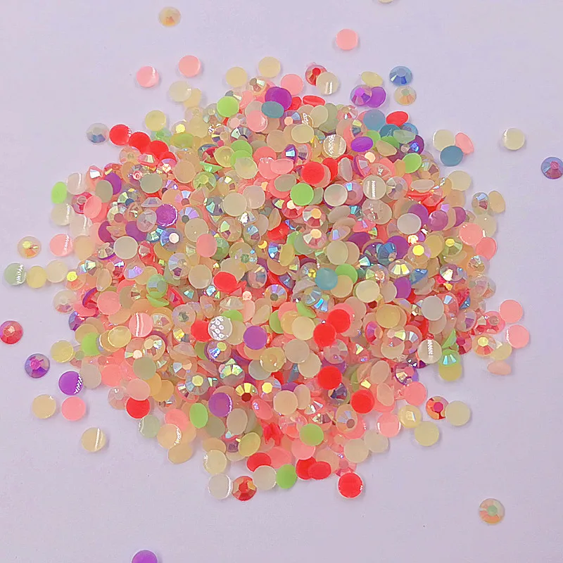 

Стразы круглые 3D из смолы 3 мм/4 мм/5 мм разных цветов, бусины с плоским основанием, камни, украшения для творчества, хрустальные украшения для ...