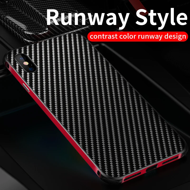 for iPhone Xs Max XR 7 8 Plus Case Metal Frame Bumper Aluminum Alloy Protection Cover Military-Grade Armor Carbon Fiber | Мобильные