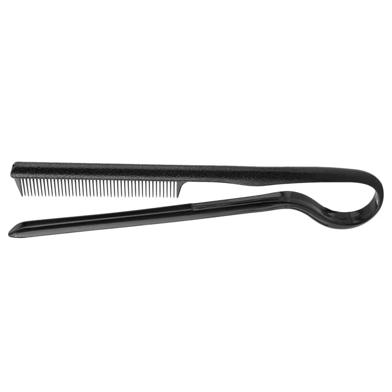Женская мода DIY Выпрямление V-образный гребень черный унисекс портативный зажим