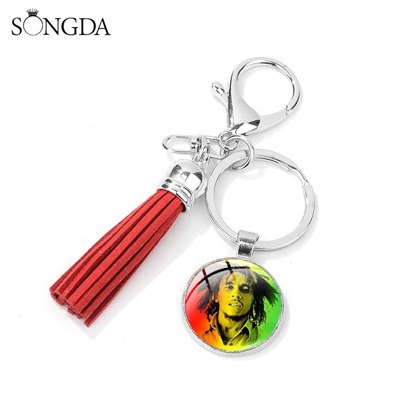 Брелок для ключей в стиле панк Ямака регги певица Боб Марли красная желтая