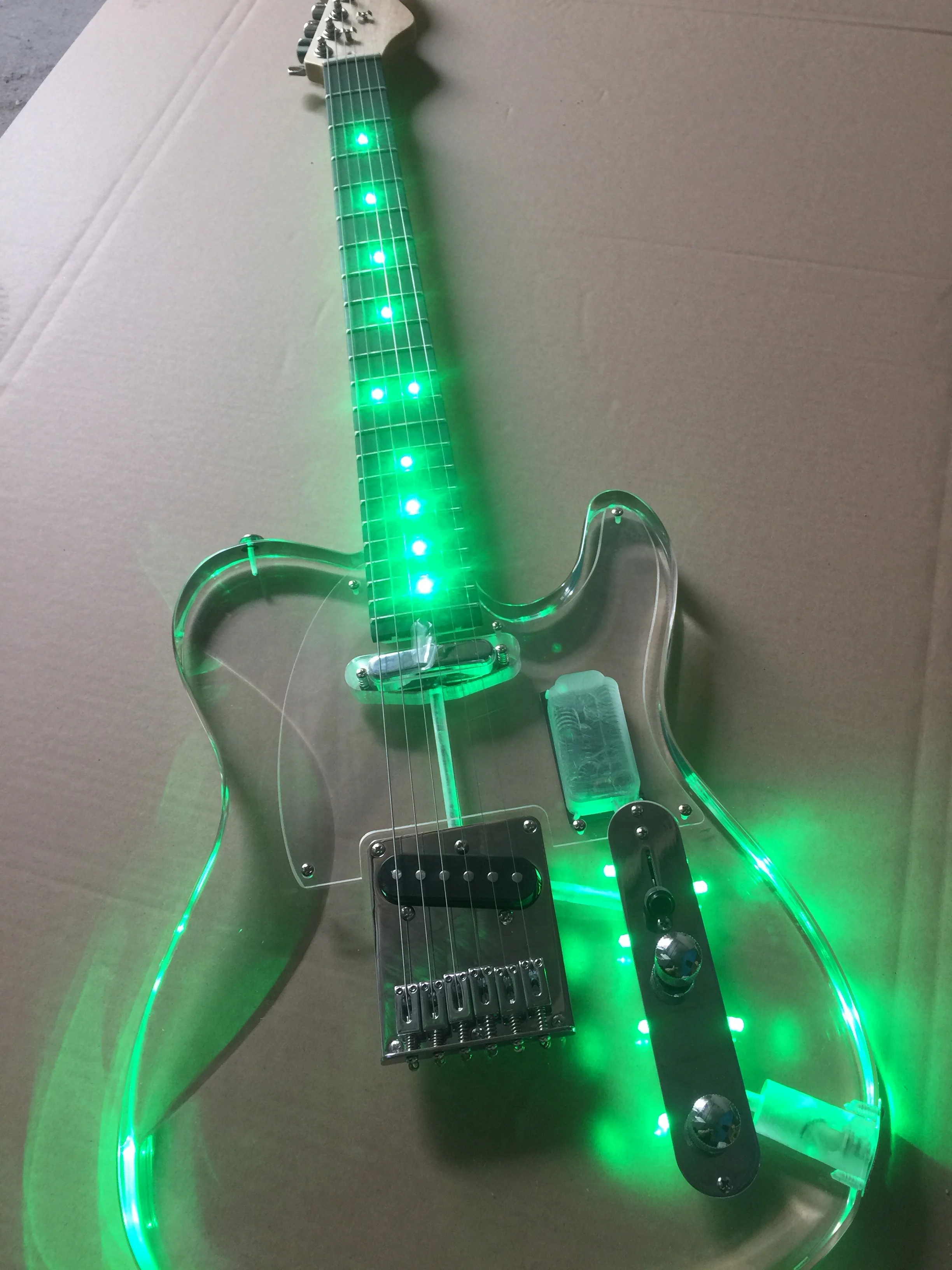 

Electric guitar / acrylic green LED high end TL Guitar / China Electric Guitar