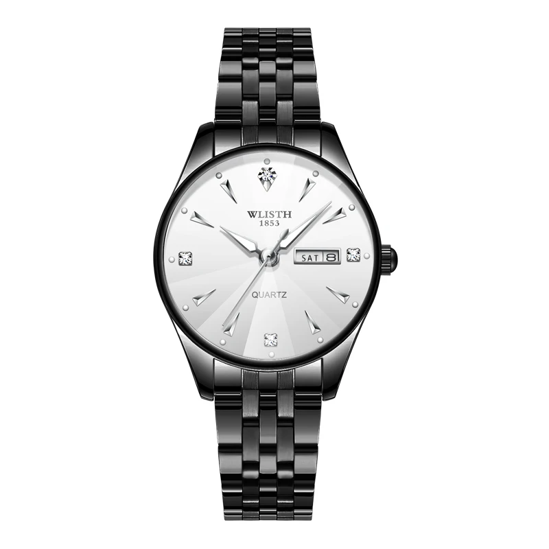 

WLISTH Brand New Mens Wristwatches Fashion Luxury Business Quartz Watch for Man Steel Date Week Dual Display Hodinky Erkek Saat