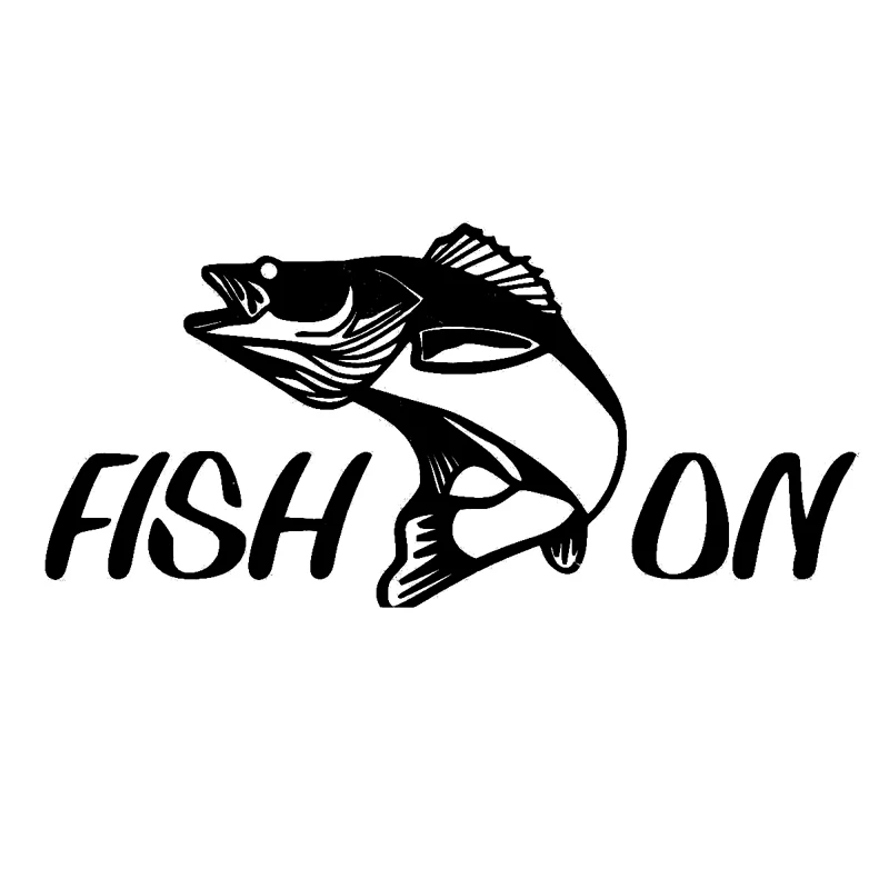 

FashionFish on Fisherman Walleye Fishing Car Stickers and Decals Bumper Window Motorcycle Cover Scratches Accessories KK12*6cm