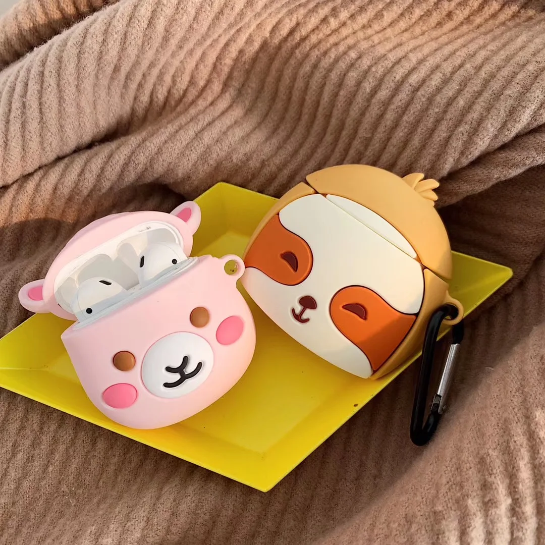 3D чехол для наушников s AirPods милый эльф мяч собака мультфильм Apple Air Pods 2 Чехол Earpods