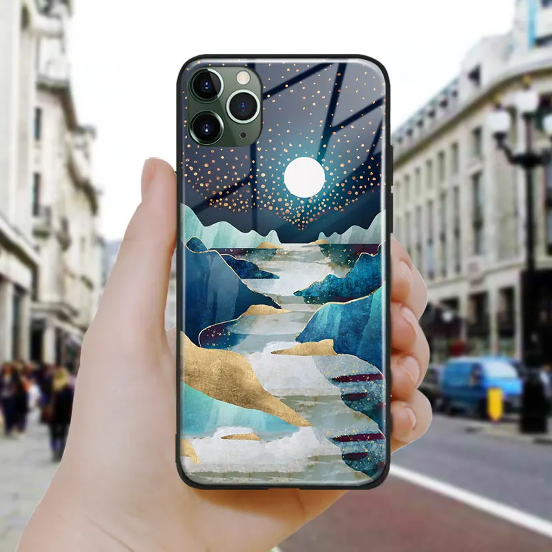 Скандинавский абстрактный природный лунный светящийся силиконовый стеклянный