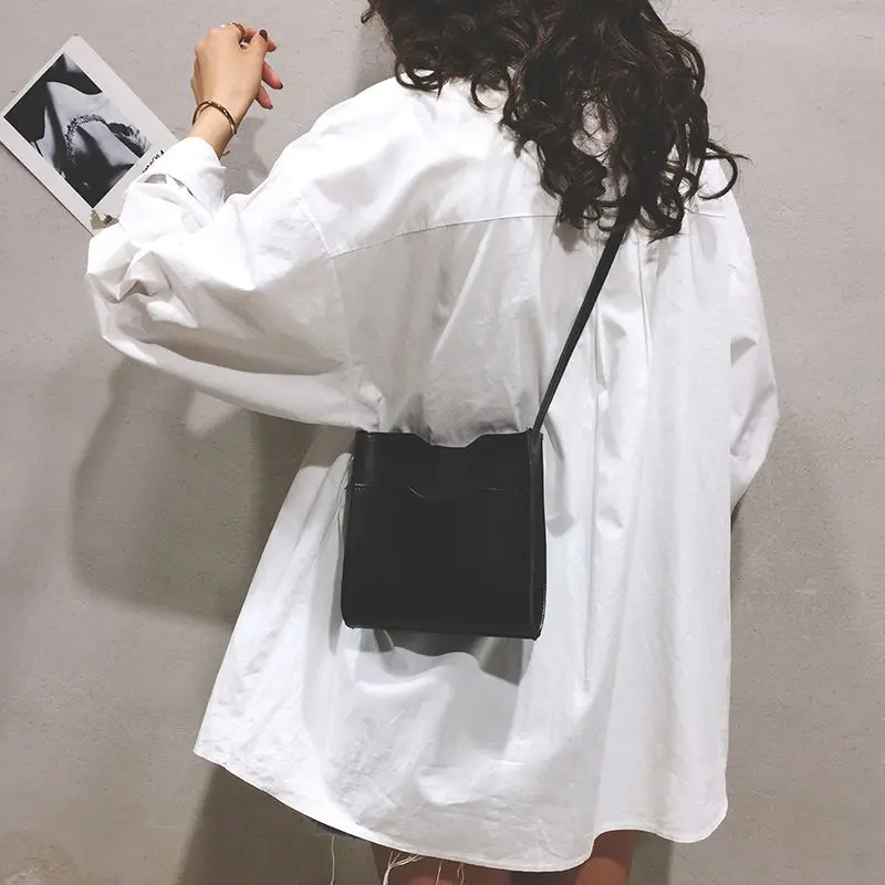 

Mini Tote Bag Female 2020 New Korean Style Simple Solid Color All-match Student Pu Bag Casual Shoulder/Crossbody Bag Mini Bag