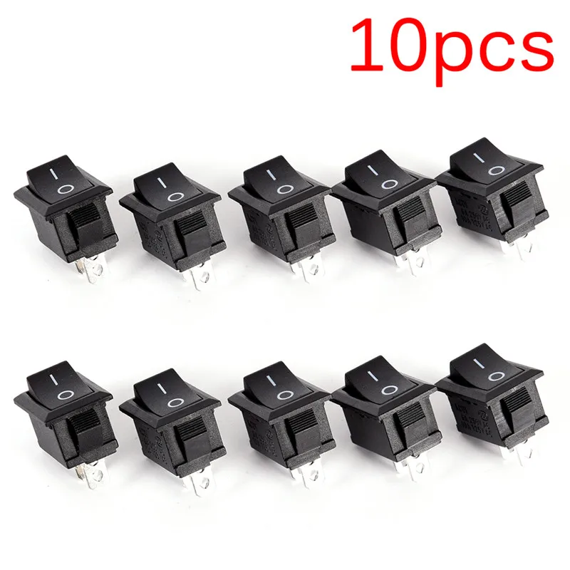 10 шт./партия, 2 Pin 12V автомобиль Лодка Круглый Точечный светильник на включения/выключения кулисный переключатель инструмент черный