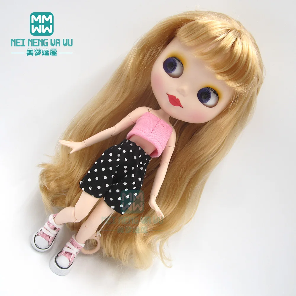 1 шт., одежда Blyth doll, модная футболка из трех предметов, футболка, юбка для кукол blyth azone ob24 1/6, аксессуары
