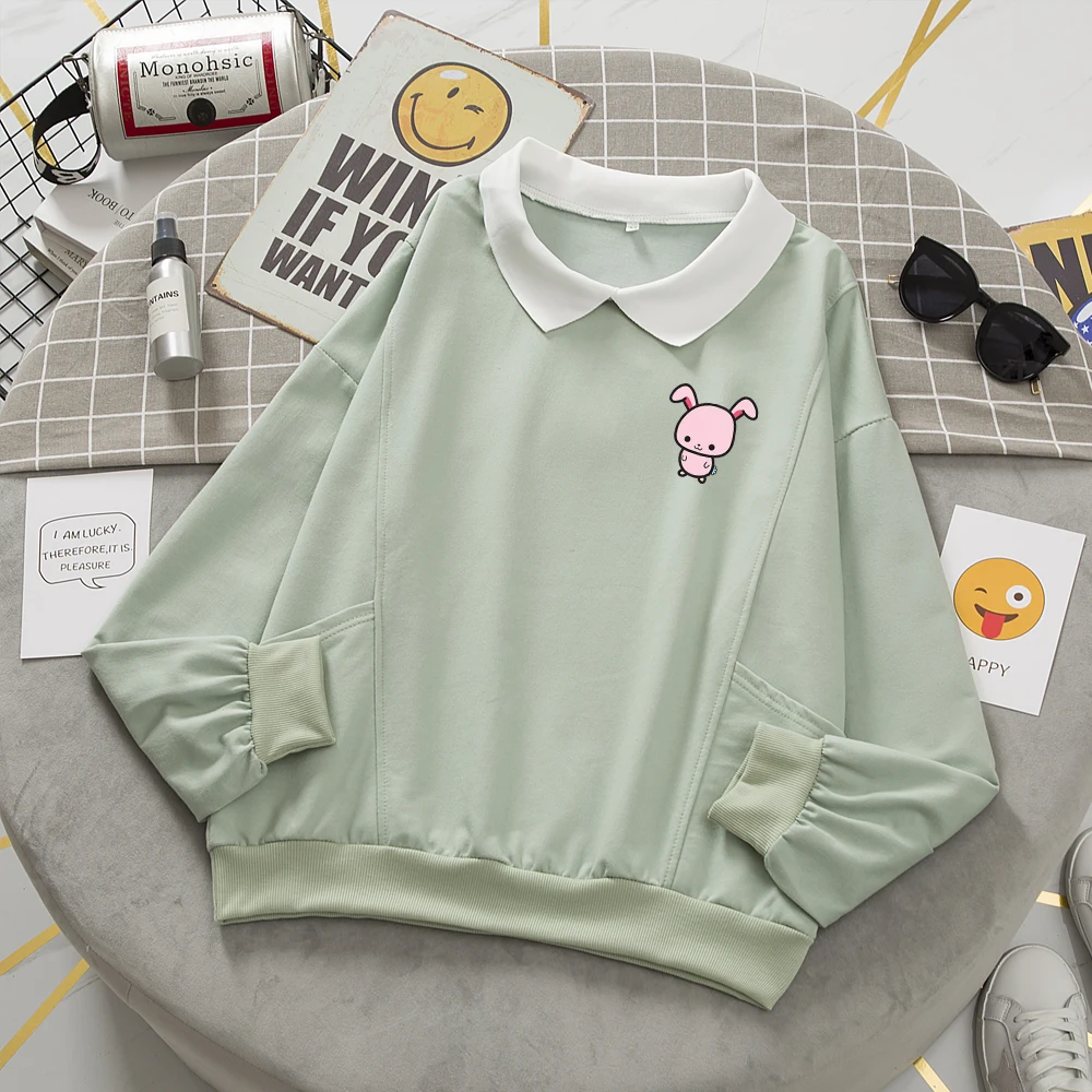 Cartoon Rabbit Sweatshirt Oversized Clothes Harajuku Hoodie Women Autumn Winter Sweetshirt for Girls Casual Loose Hoody Ladies