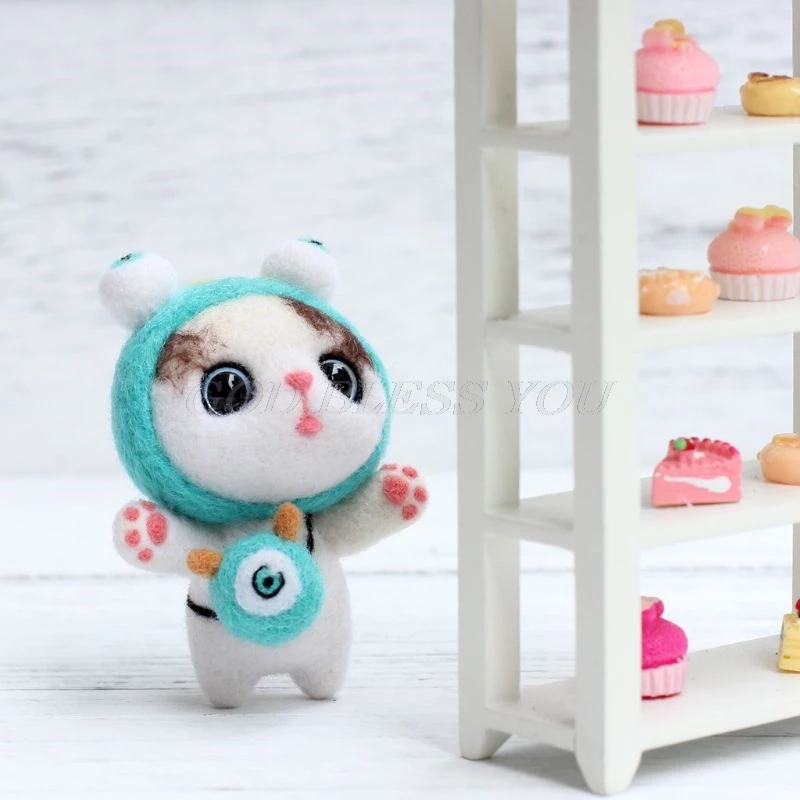 Милый хомяк в виде животного кошка шерсть войлочное ремесло набор сделай сам без