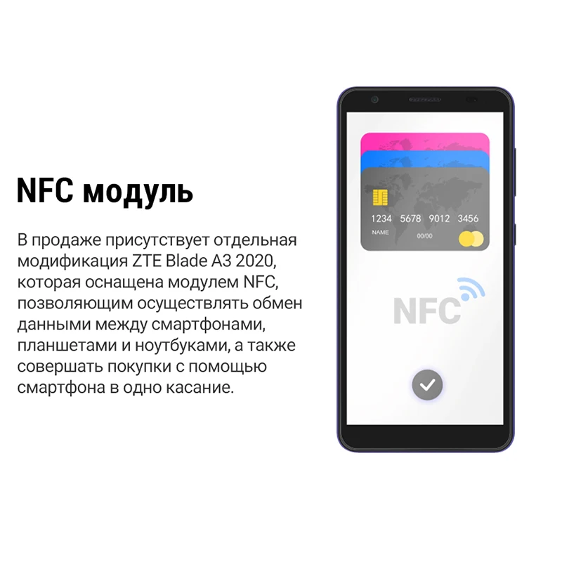 Смартфон ZTE Blade A3 2020 1+32GB Поддержка 4G IPS HD экран NFC российская гарантия Molnia |