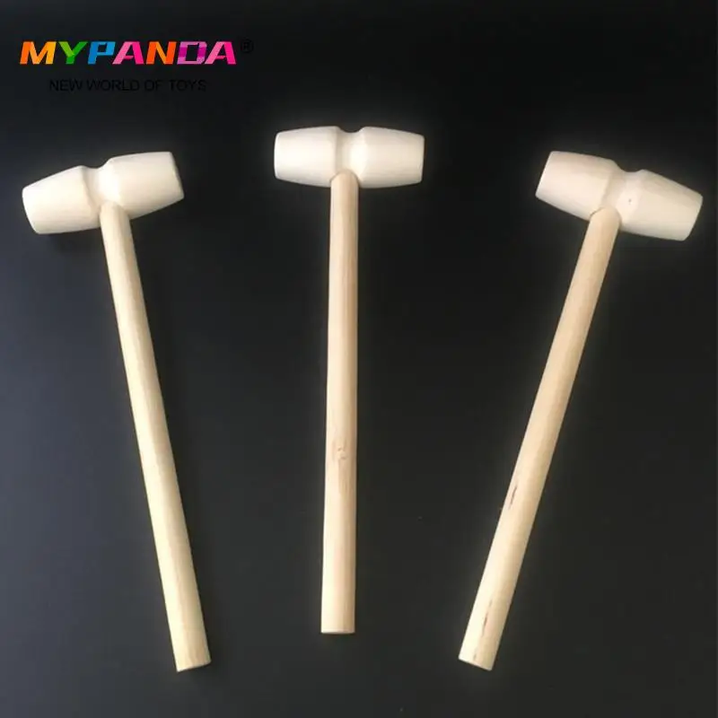 

Деревянный молоток с плоской головкой, маленький молоток для детей, Обучающие игрушки в подарок, 143*55 мм, 10 шт.