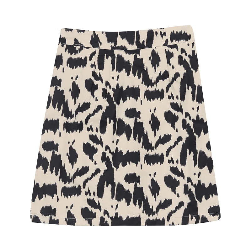 

Leopard Skirts Women High-waist Korean Style All-match Retro Mini A-line Fashion Sexy Vintage Leisure Daily Chic Summer New Ins