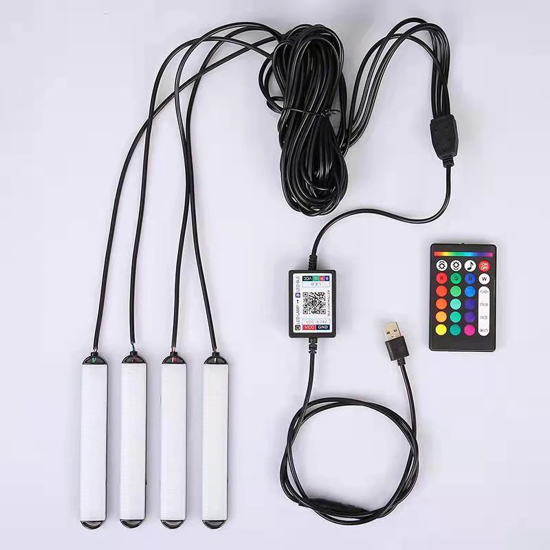 Автомобильная светодиодная лампа для внутреннего освещения ног RGB-лента USB-порт