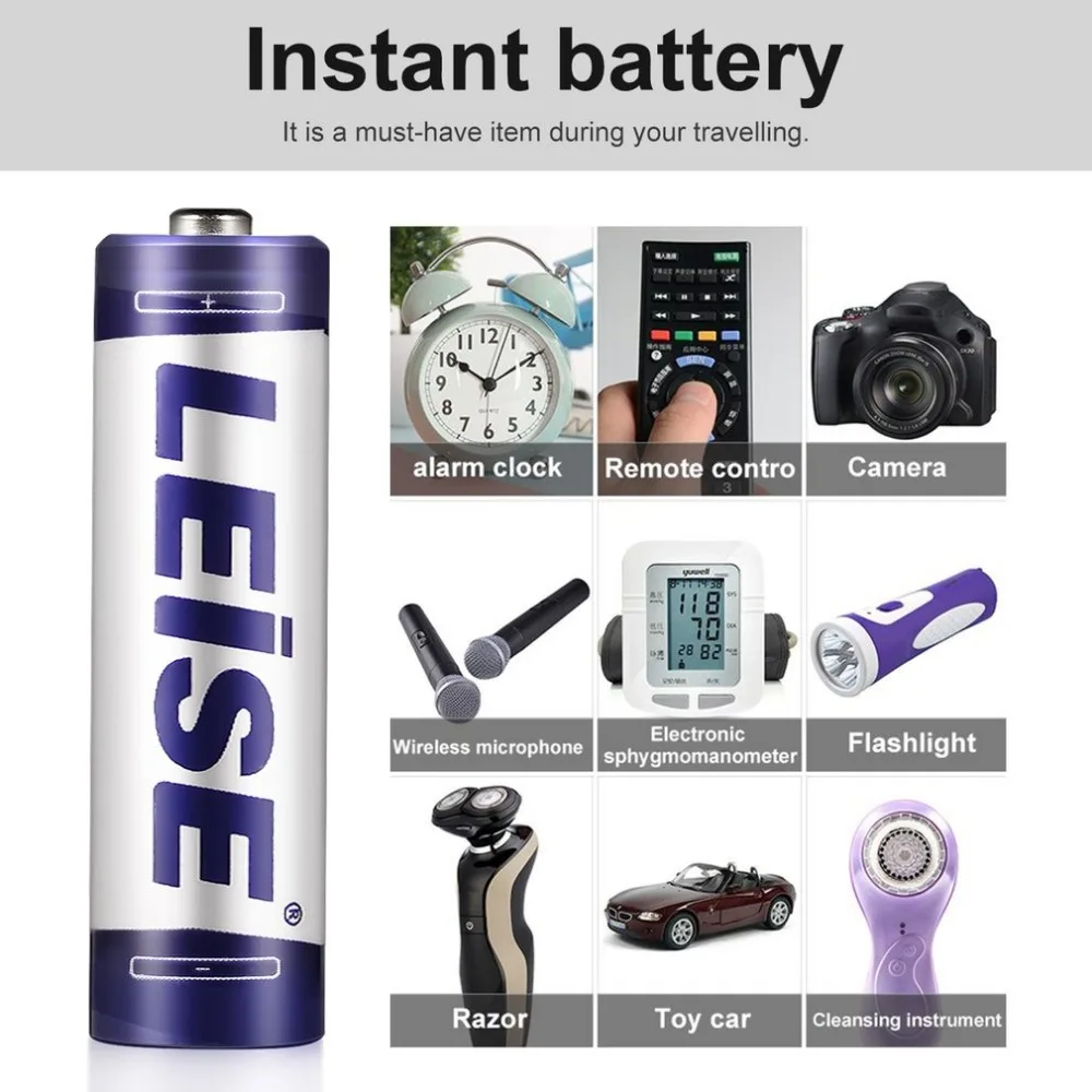 8 шт. LEISE 2700mAh 1,2 V AA Ni-MH перезаряжаемая батарея высокой емкости с предварительной зарядкой nimh Baterias подходит для игрушек с дистанционным управлением