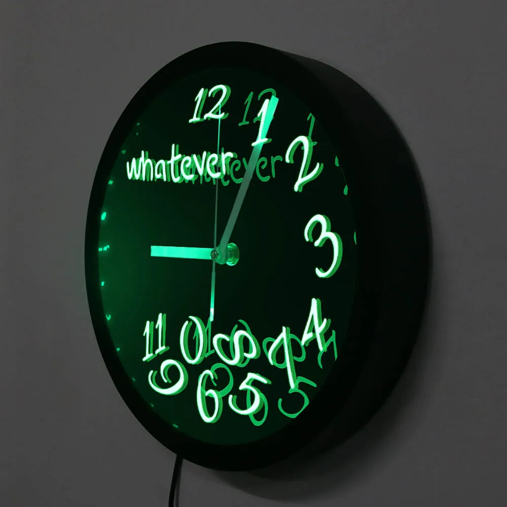 Whatever You Are Late Anyway LED Neon Wall Clock Lighted Vintage Design Color Changes Illuminated | Дом и сад