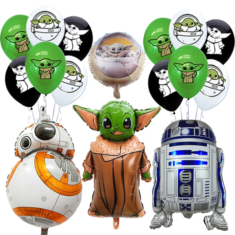Фольгированные воздушные шары Yodaed украшение для фильма зеленое черное Звездное