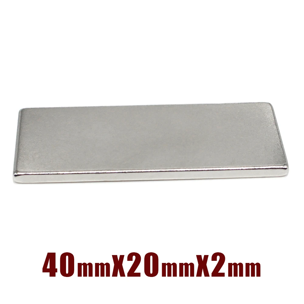 

2/5/10/15/20/50PCS 40x20x2mm Block Strong Powerful Magnets Long Rectangular Permanent Neodymium Magnet Sheet 40x20x2 40*20*2 mm