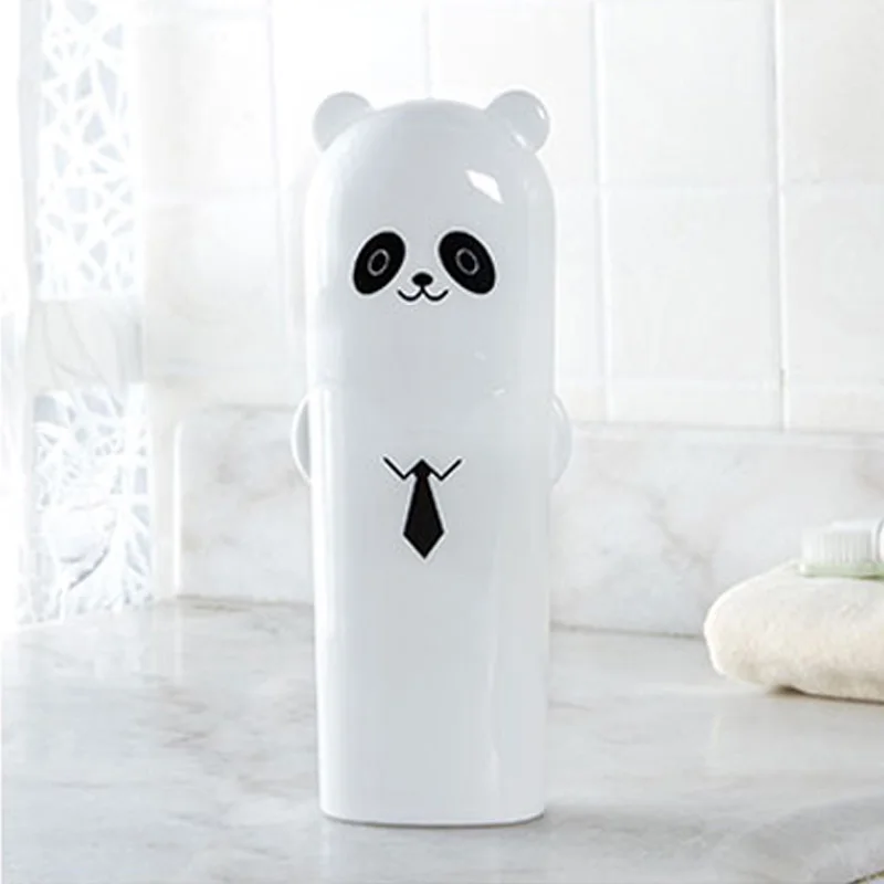 Style 3 panda Мультяшный медведь держатель для зубной пасты и щетки аксессуары для ванной комнаты портативный дорожный Чехол для зубной щетки чашка органайзер для ванной комнаты - Цвет: Style 3 panda