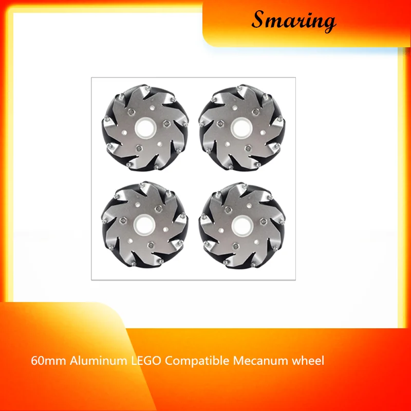 60 мм, алюминиевая магнитола, набор колес (2 Левая, 2 правая), базовая модель 14159, самодельная колесная Роботизированная Автомобильная шасси «сделай сам»