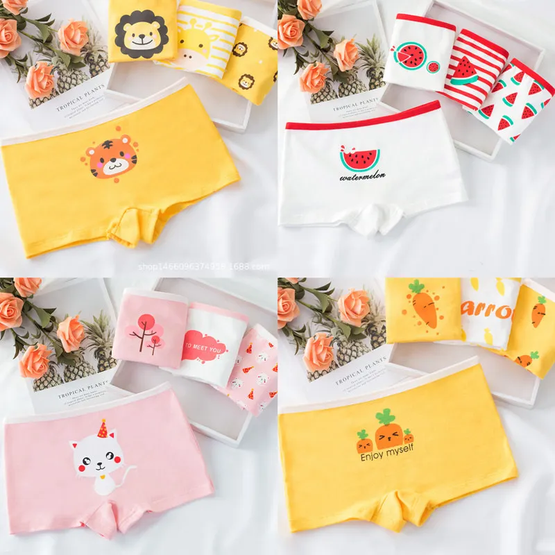 send at random 2 Детское нижнее белье из хлопка, 1 Предмет Короткие трусы с рисунком для девочек, удобные женские трусики для От 2 до 13 лет девочек - Цвет: send at random 2