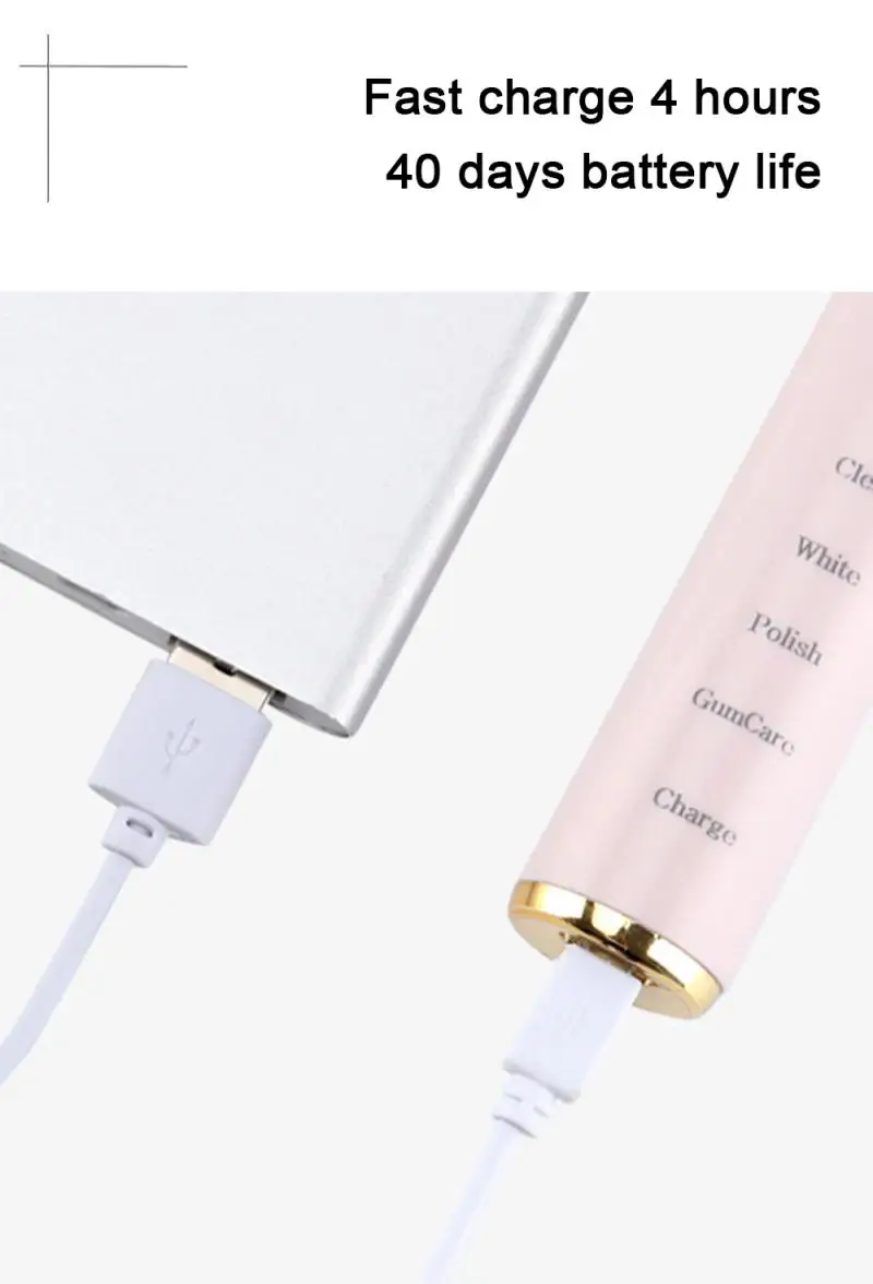 

New Fashion Electric Toothbrush Rechargeable Ultrasonic Washable Electronic Whitening Waterproof Teeth Brush Gift Accessories