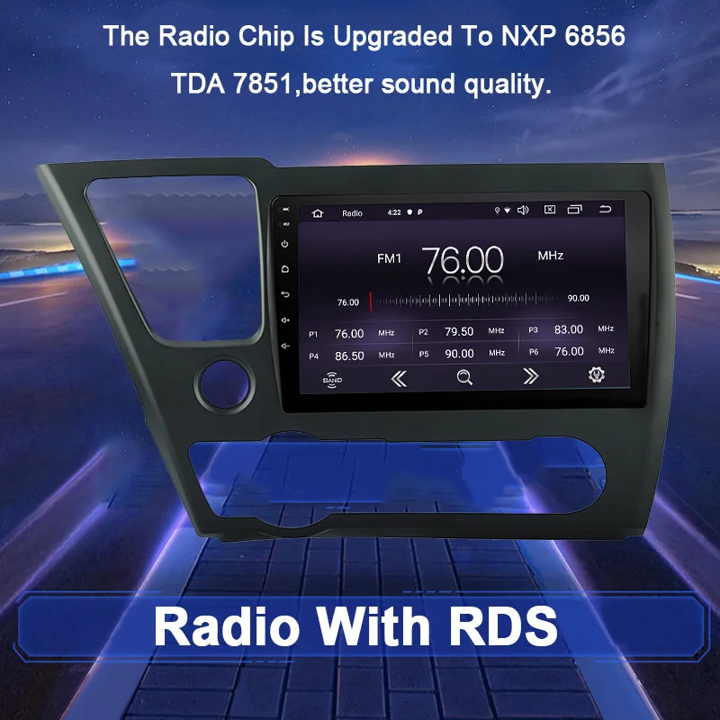 FUNROVER android 9 0 2.5D + IPS автомобильный Радио мультимедийный плеер для Honda Civic Saloon 2013 2016 dvd