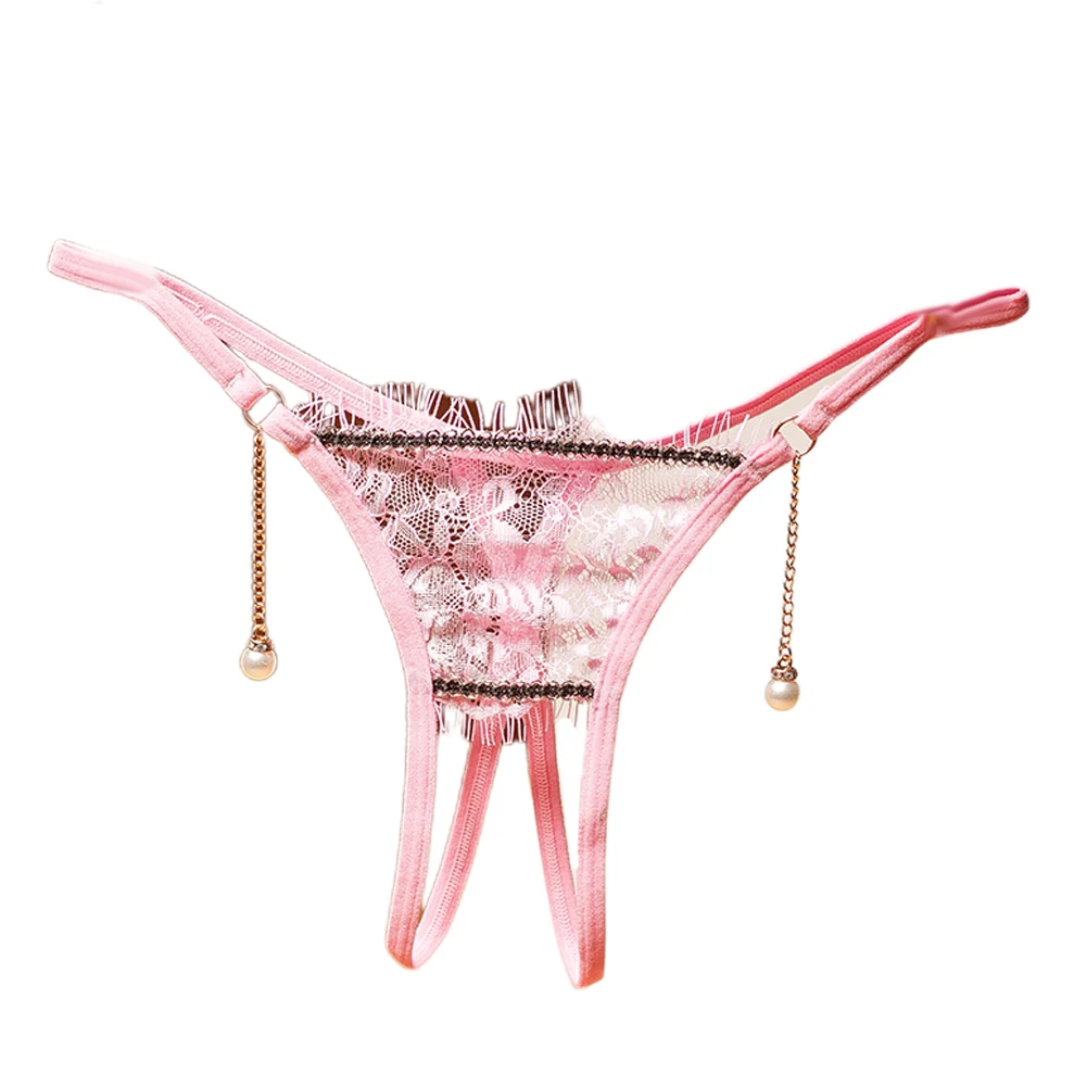 

HOT SALES!!! New Arrival Sexy Women Open Crotch See-through Lace G-Strings Thongs Faux Pearl Underwear Wholesale Dropshipping