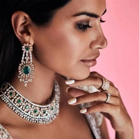 missvikki luxury gorgeous tassel necklace bangle ring earrings jewelry set women wedding sparkly engagement high quality