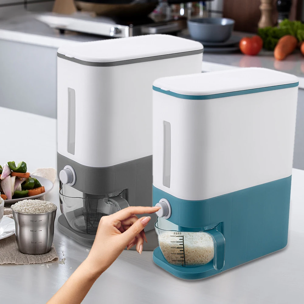 Automatic Rice Container Box Organizer Cereal Dispenser Storage Plastic Food Tank | Дом и сад