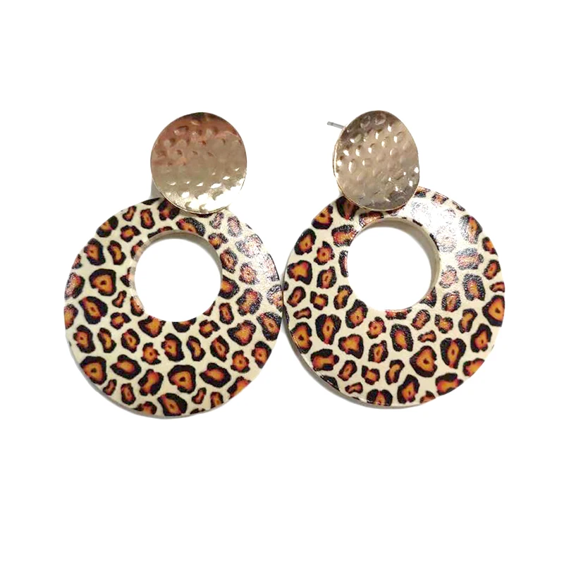 Новинка 2020 большие серьги-подвески со змеиным узором деревянные серьги Ретро