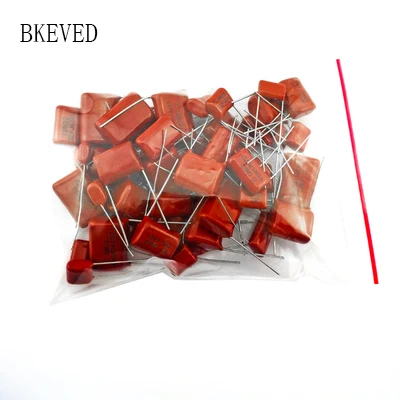 Набор 50 шт = 10 Значение * 5 металлизированные Полиэфирные пленочные конденсаторы