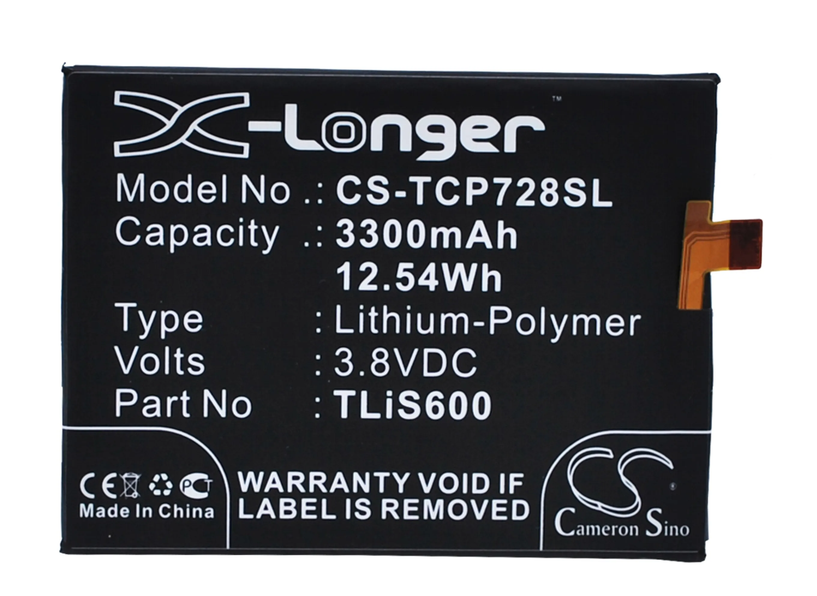 Обновленная батарея Cameron Sino для TCL TLiS600 3N I718M M2L M2M M2U P728M 3300 mAh/12.54Wh | Мобильные