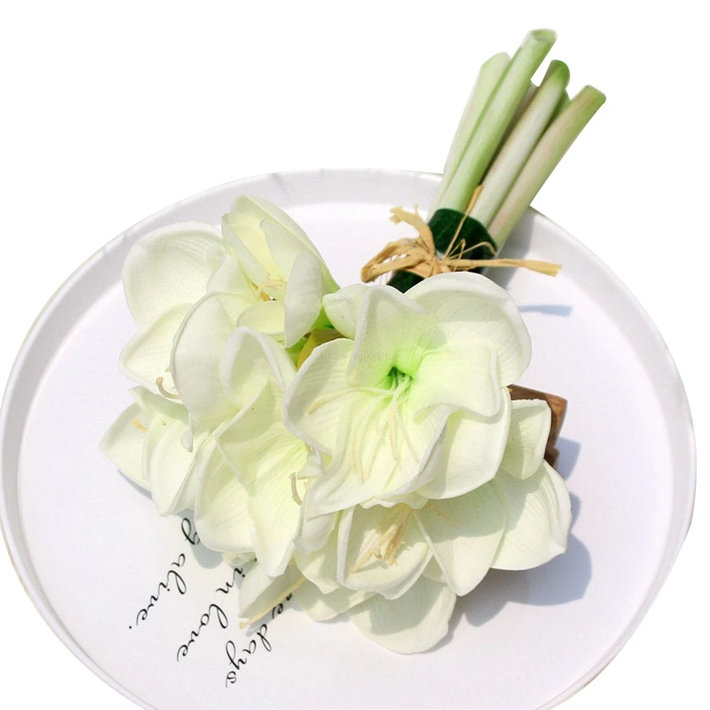 Настоящие на ощупь Искусственные цветы кустарника Свадебный букет невесты