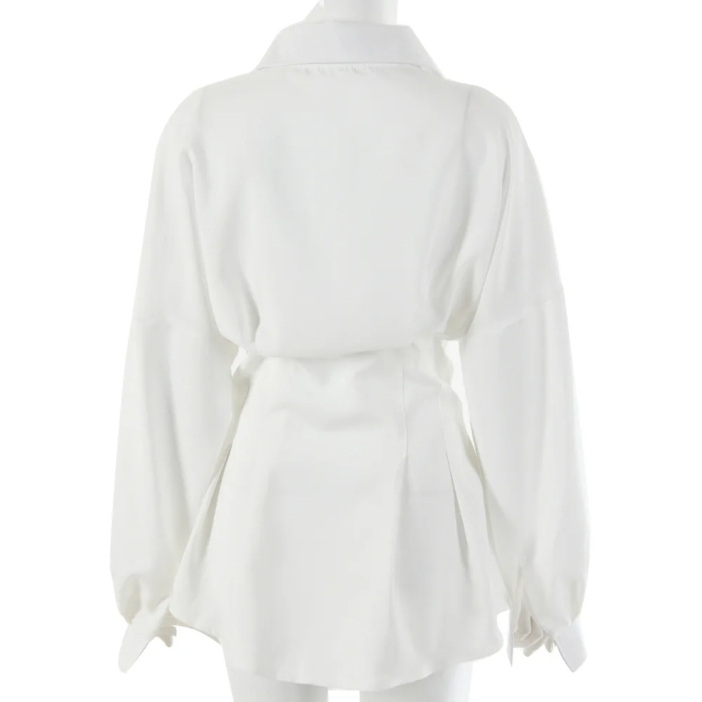 Skitzyou/белая женская осенняя блузка с длинным рукавом рубашка Повседневная