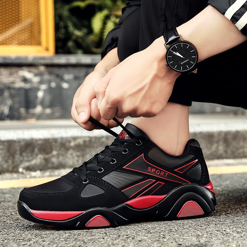 Новые мужские коренастый сникерсы на шнуровке повседневная обувь для мужчин