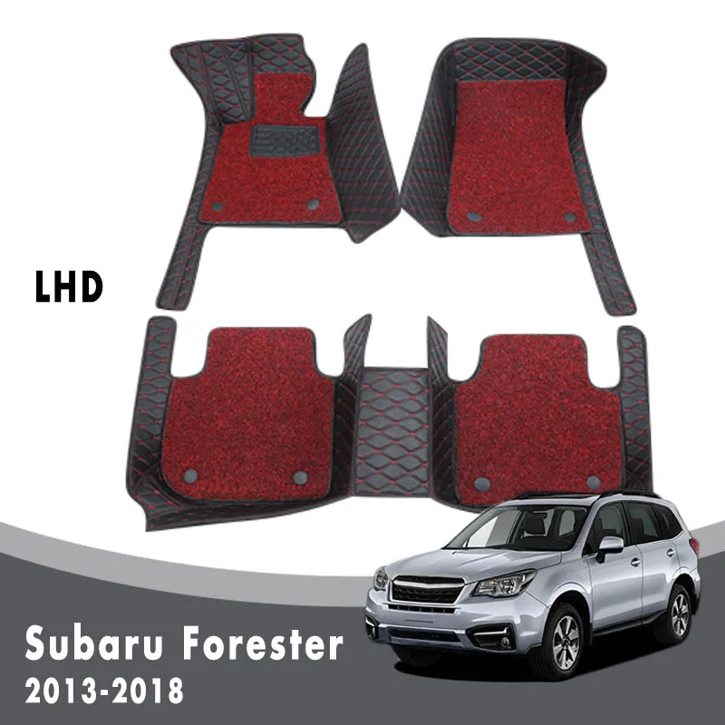 Роскошные двухслойные автомобильные коврики на пол для Subaru Forester SJ 2018 2017 2016 2015 2014