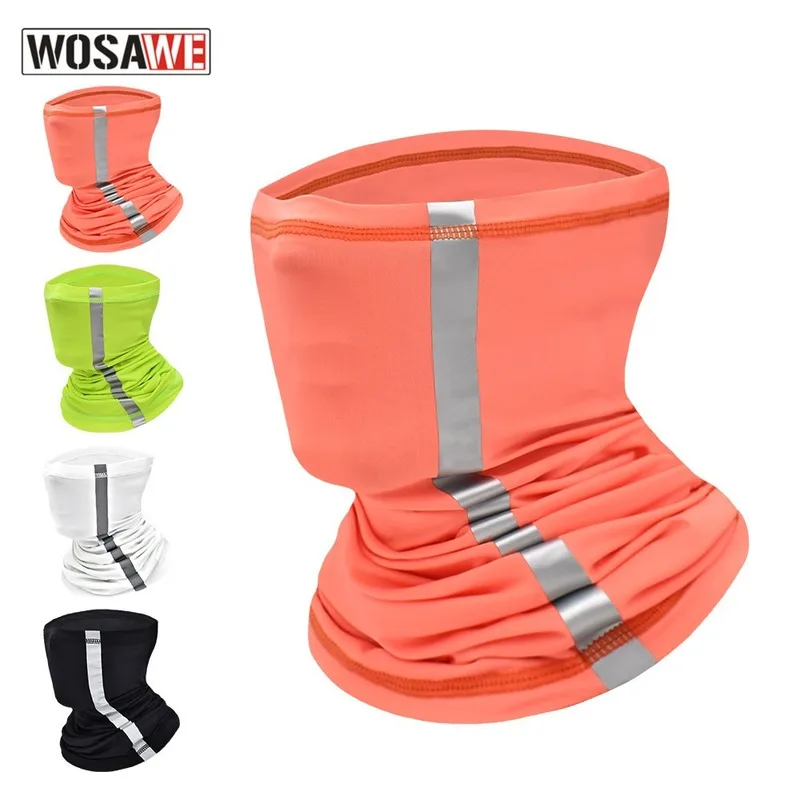 WOSAWE Reflective Cool Bandana Buff on Neck Cycling Sports Scarf Bike Bicycle MTB Headwear for Men Women Half Face Magic Scarf