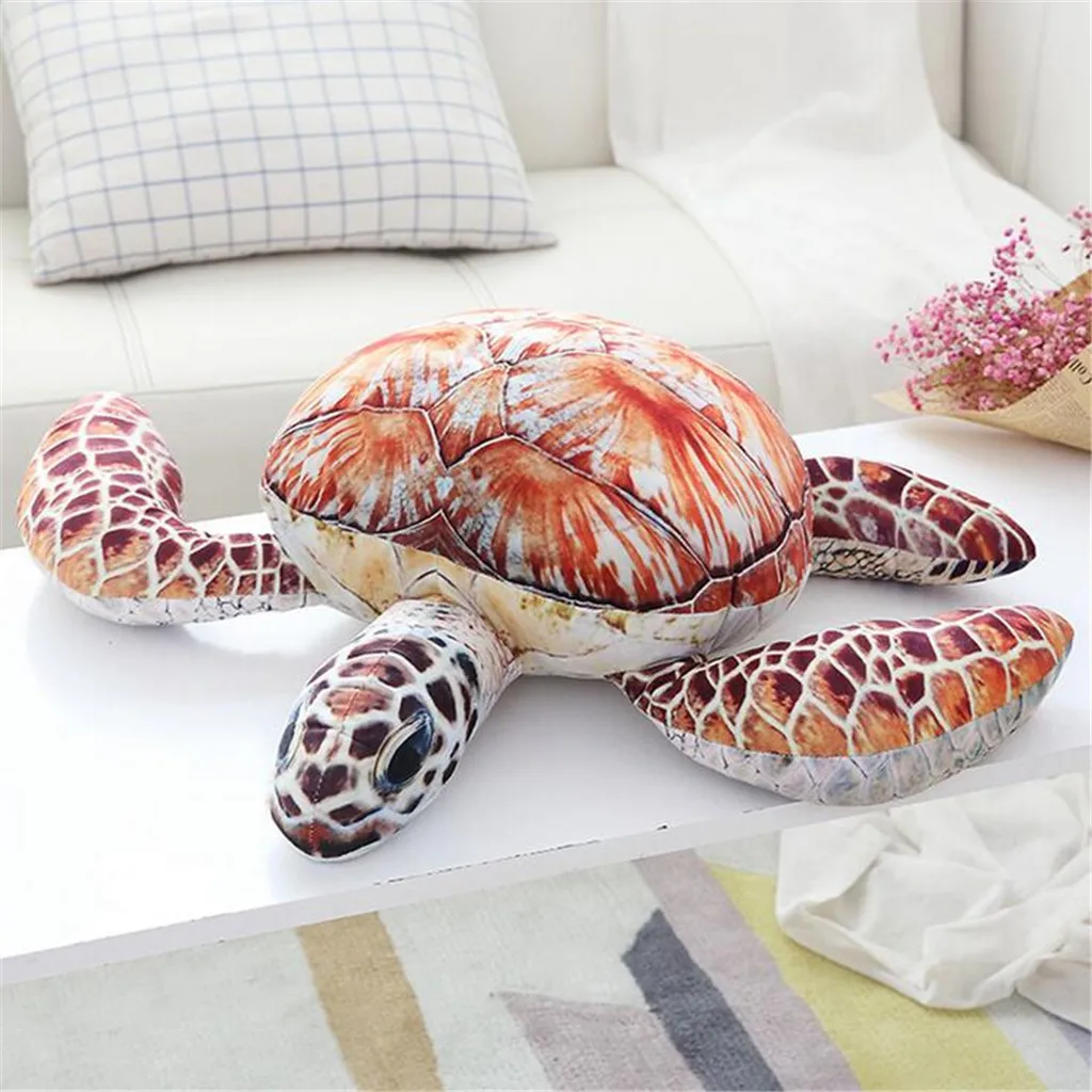 

45cm Comfort Fluffy Soft Simulation Turtle Stuffed Animal Doll Home Decoration Sofa Sleeping Pillow Cushion Kids Playmate Doll